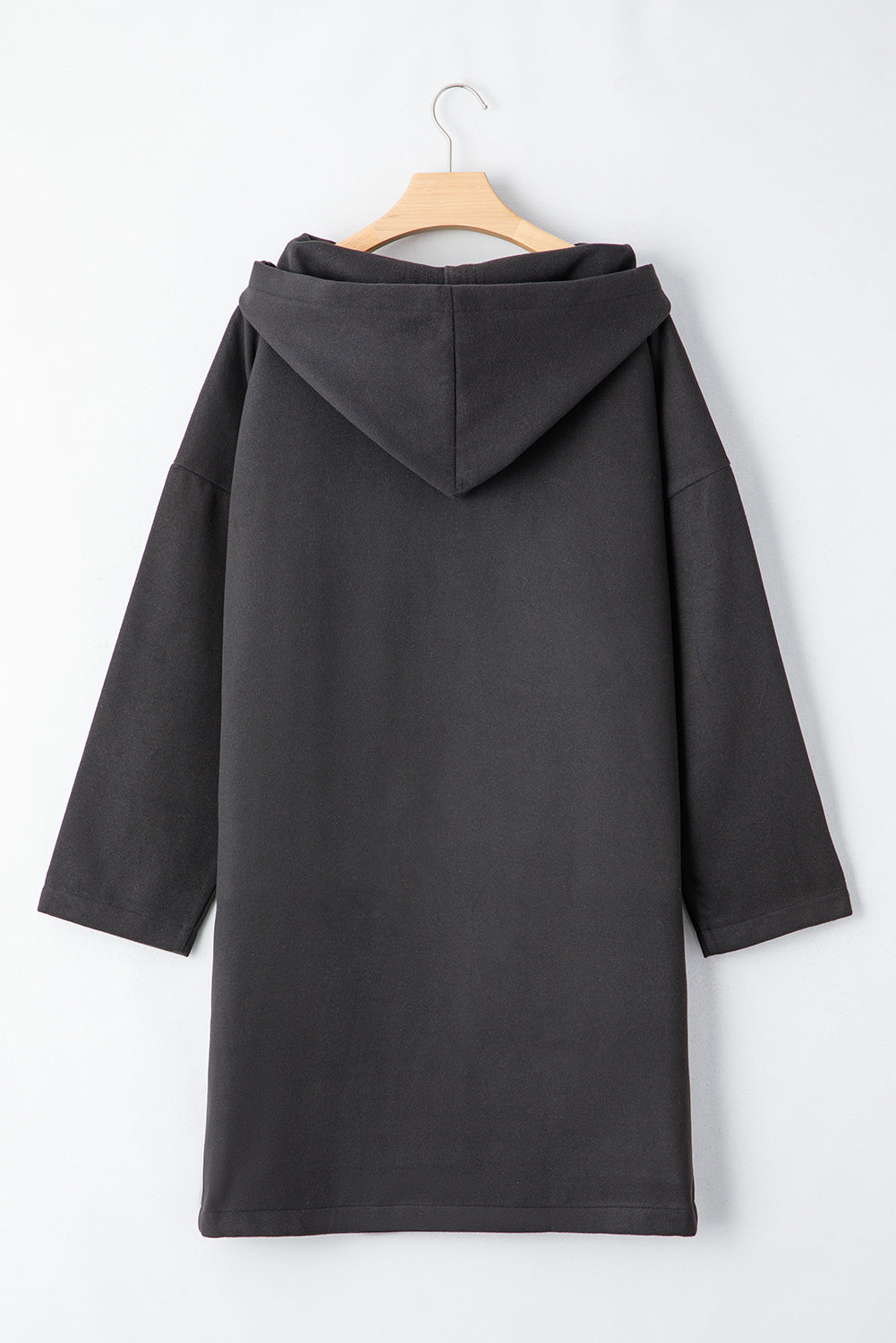 Solid Color Casual Zipper Hooded Jacket in Black or Khaki