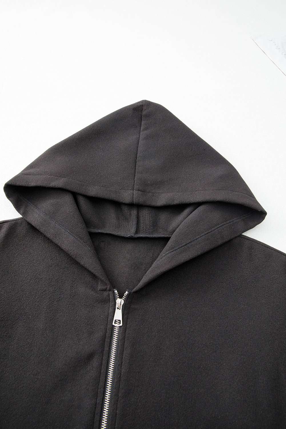 Solid Color Casual Zipper Hooded Jacket in Black or Khaki