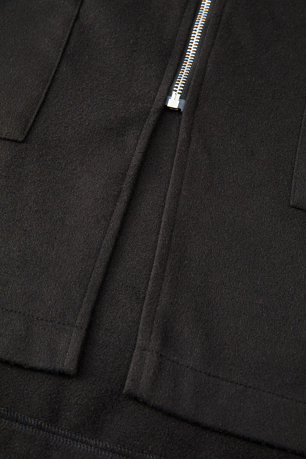 Solid Color Casual Zipper Hooded Jacket in Black or Khaki