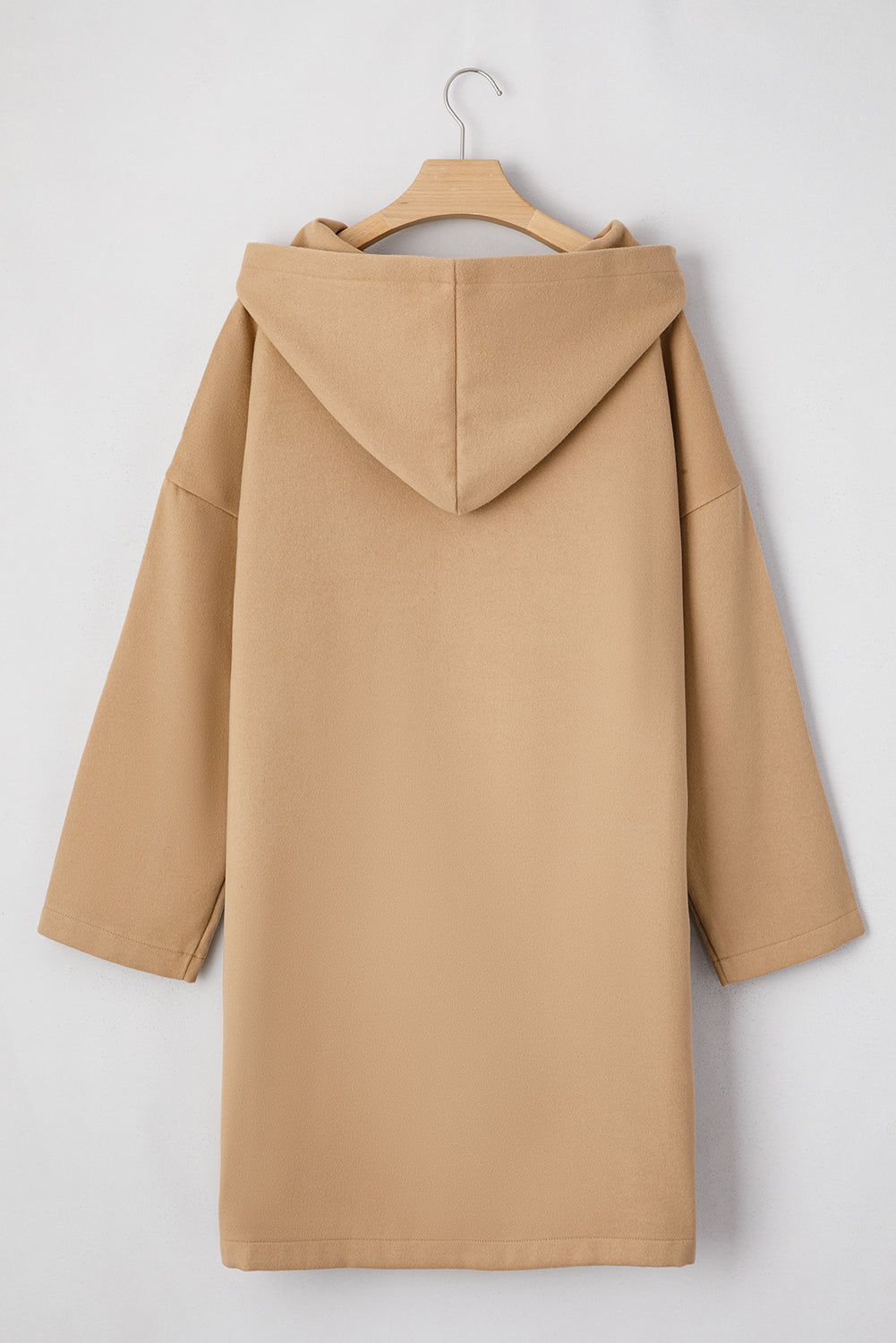 Solid Color Casual Zipper Hooded Jacket in Black or Khaki