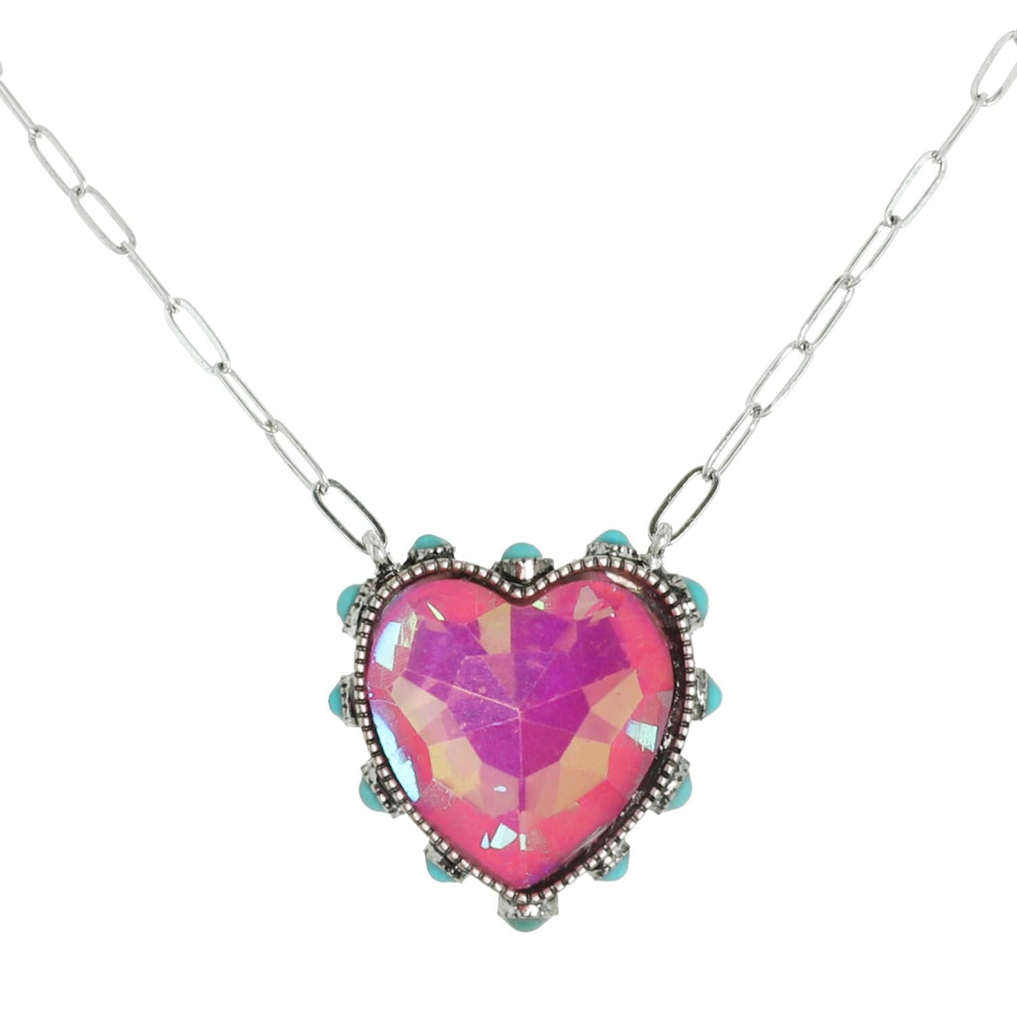 Sophia collection Western Heart Shaped Gemstone Turquoise Necklace