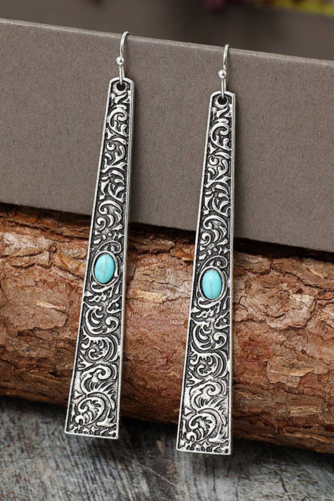 Western Turquoise Alloy Earrings
