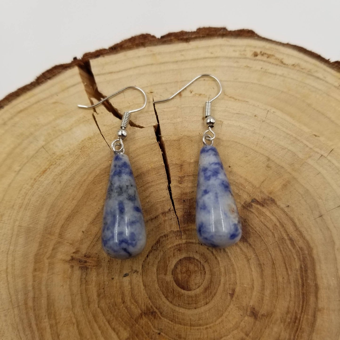 Natural Lapis Lazuli & Amethyst Drop Earrings