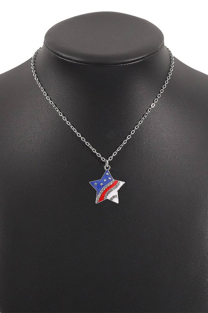 Alloy USA Independence Day Necklace