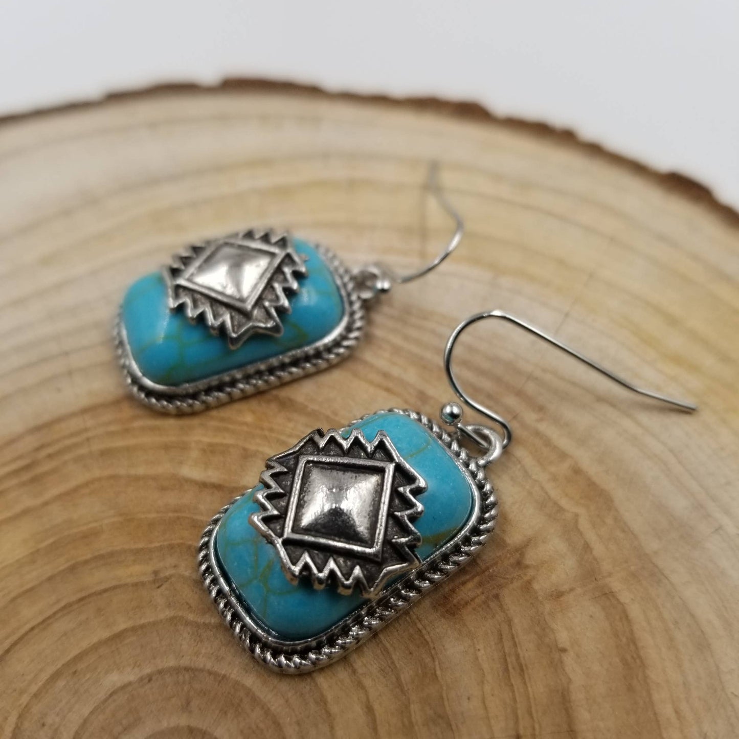 Vintage Thai Silver Turquoise Earrings