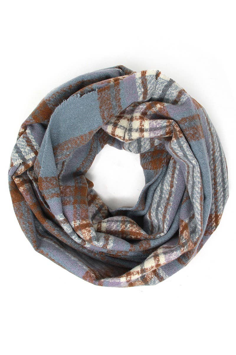 Women's Winter Plaid Patterned Infinity Scarf