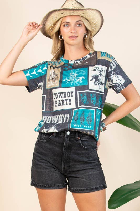 Avery PENNY WESTERN RODEO PRINT T-SHIRT