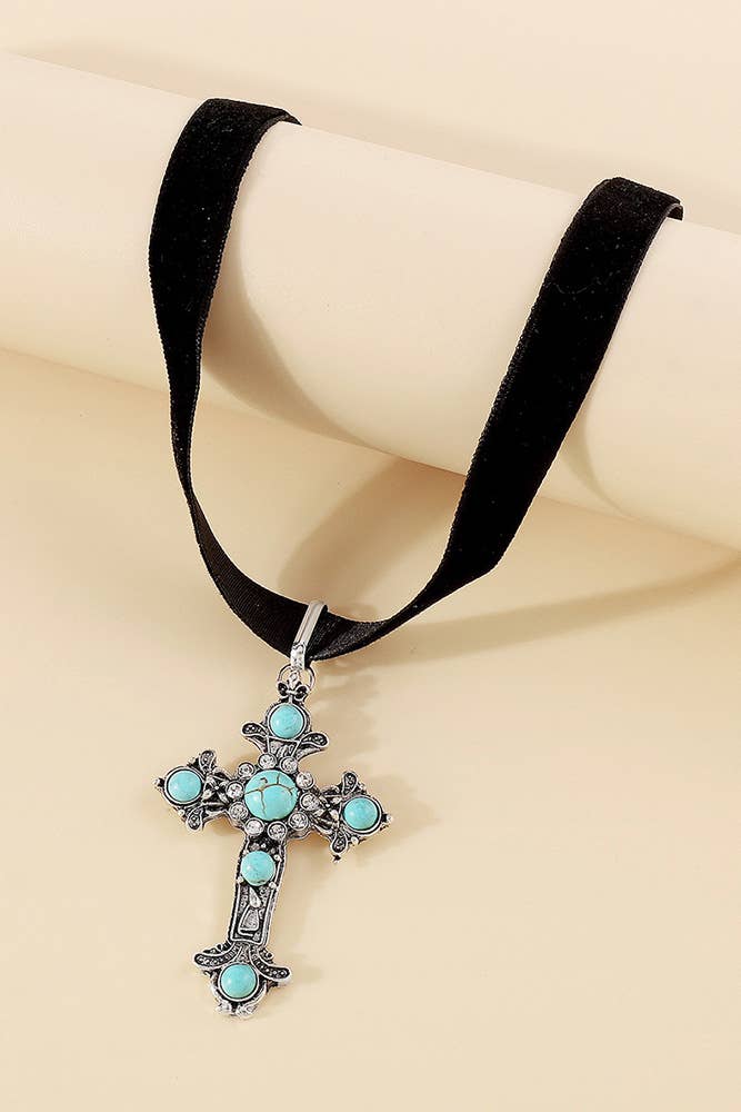 Turquoise Cross Earrings