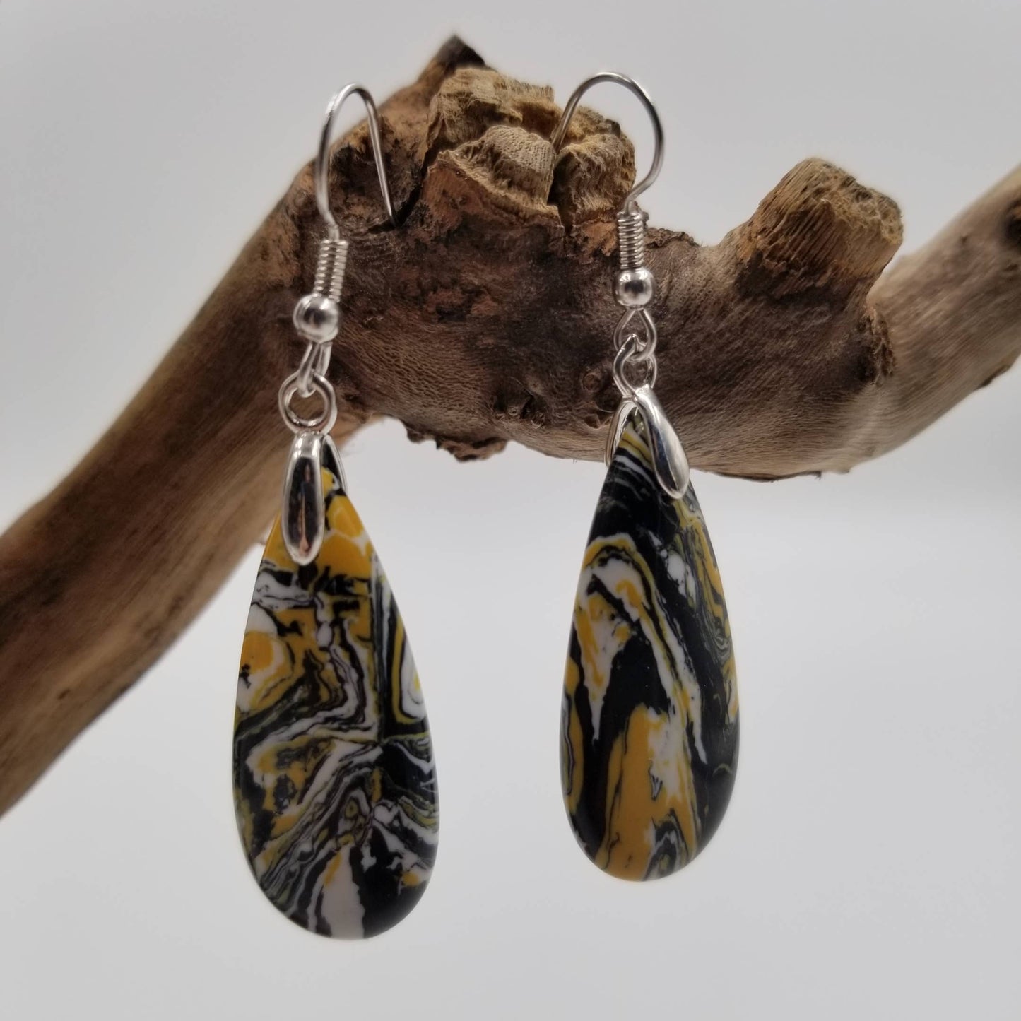 Natural Marble Imperial Jasper Gemstone Earrings