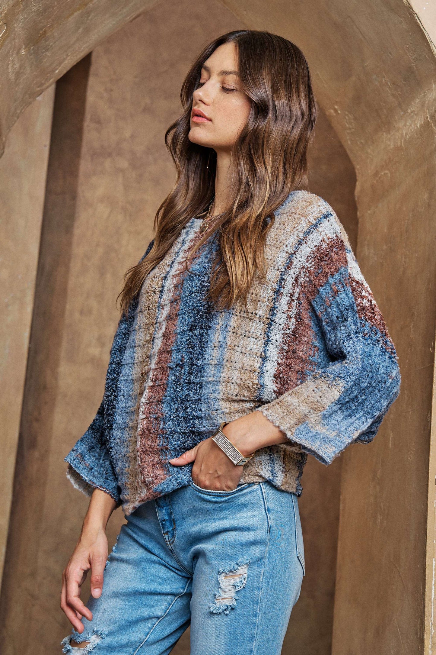 adora - MULTI COLOR SWEATER TOP