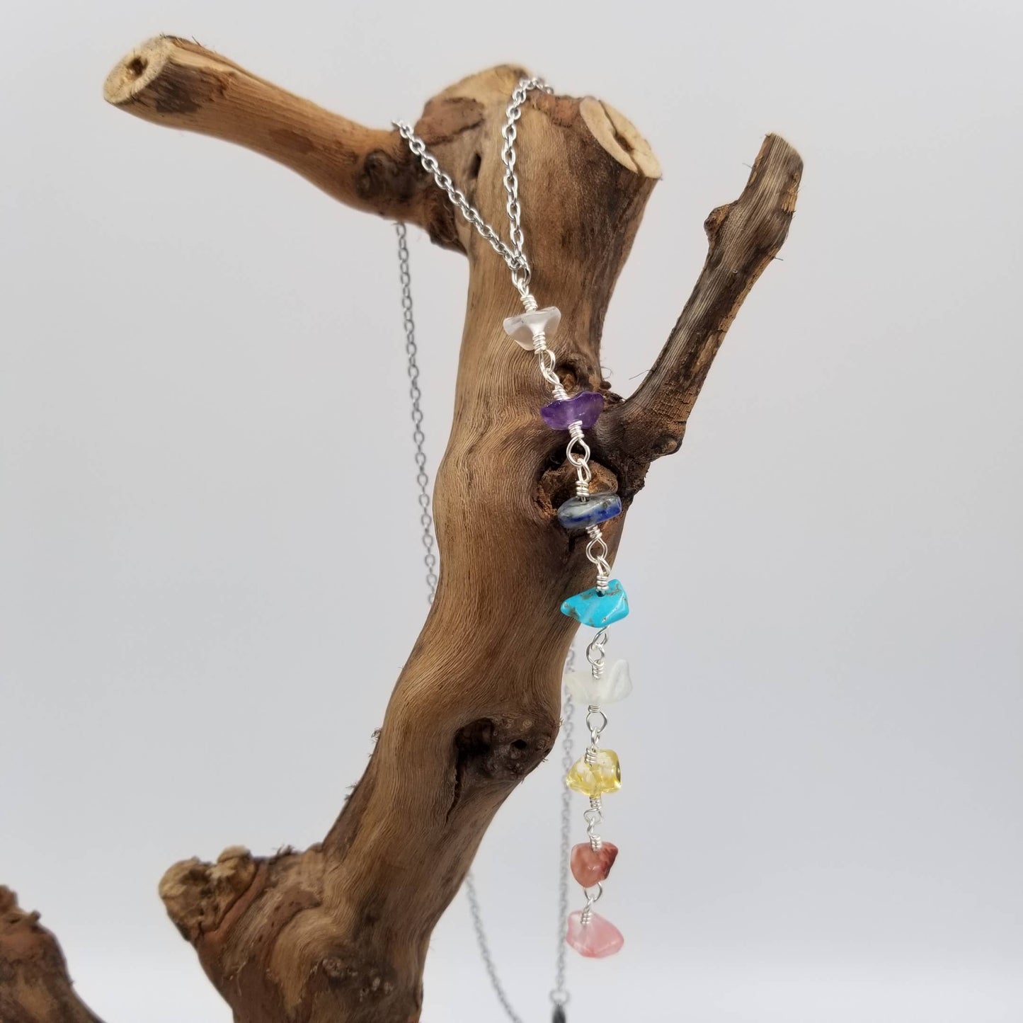 Handmade Winding Stacking Natural Stone Chakra Necklaces