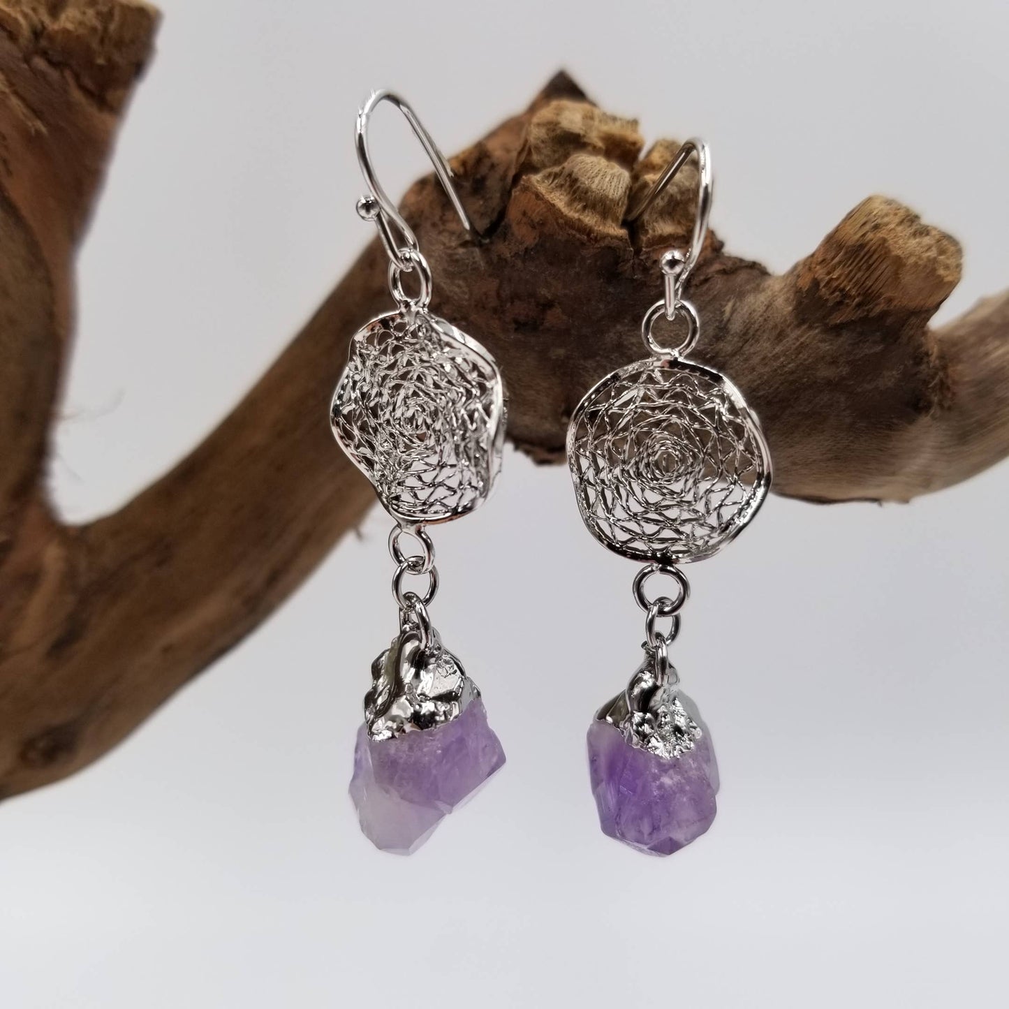 Dream Catching Natural Crystal Earrings