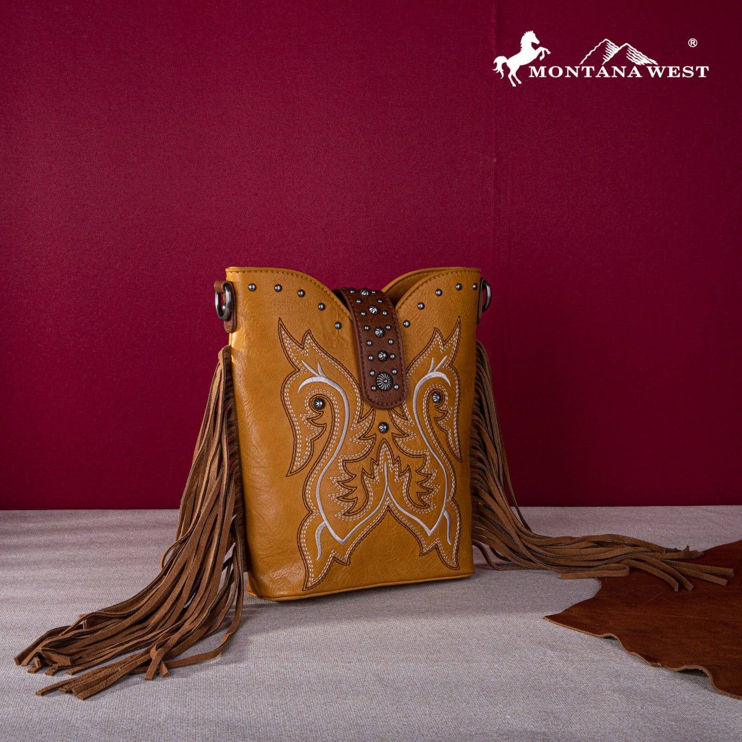 MW1247-9360 Montana West Embroidered Fringe Collection Boot