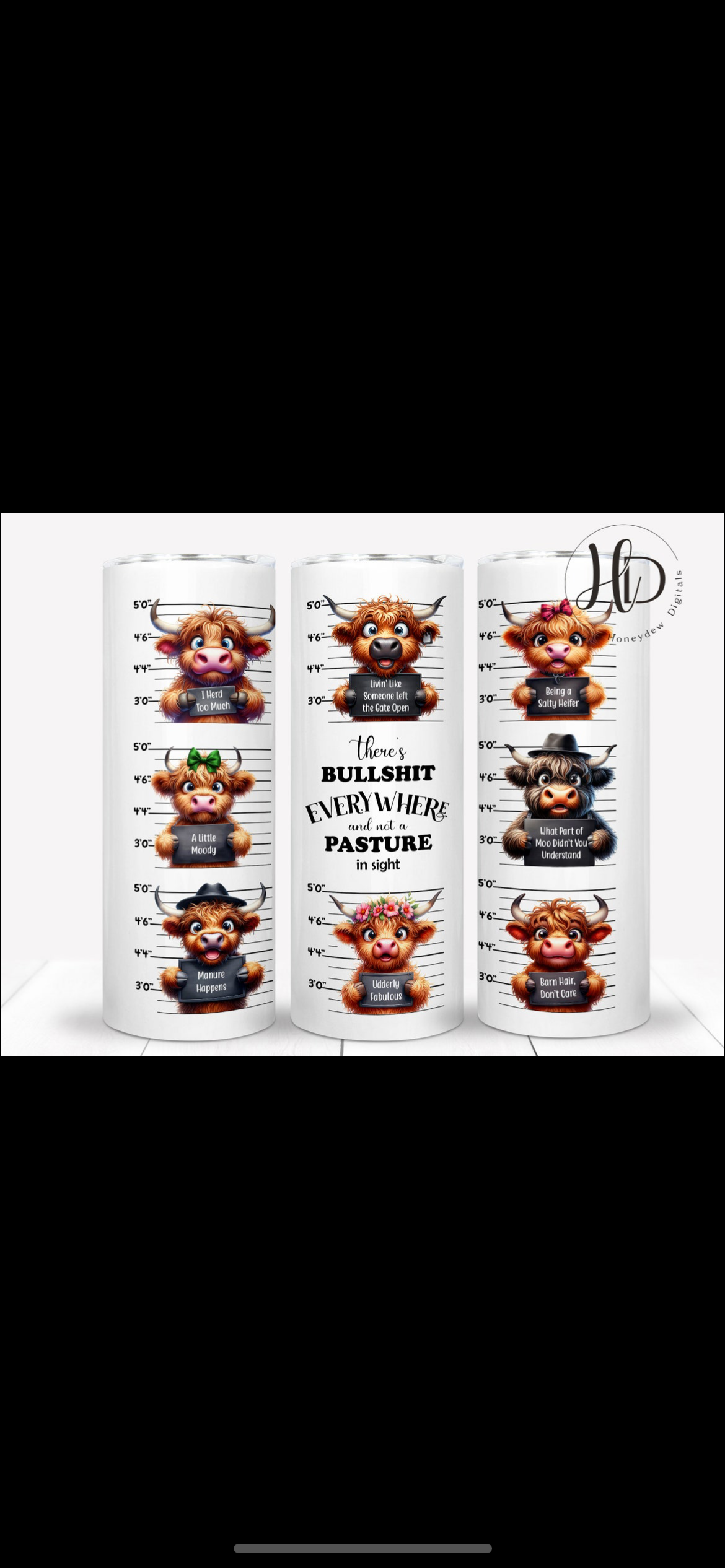 Funny highland cow tumbler