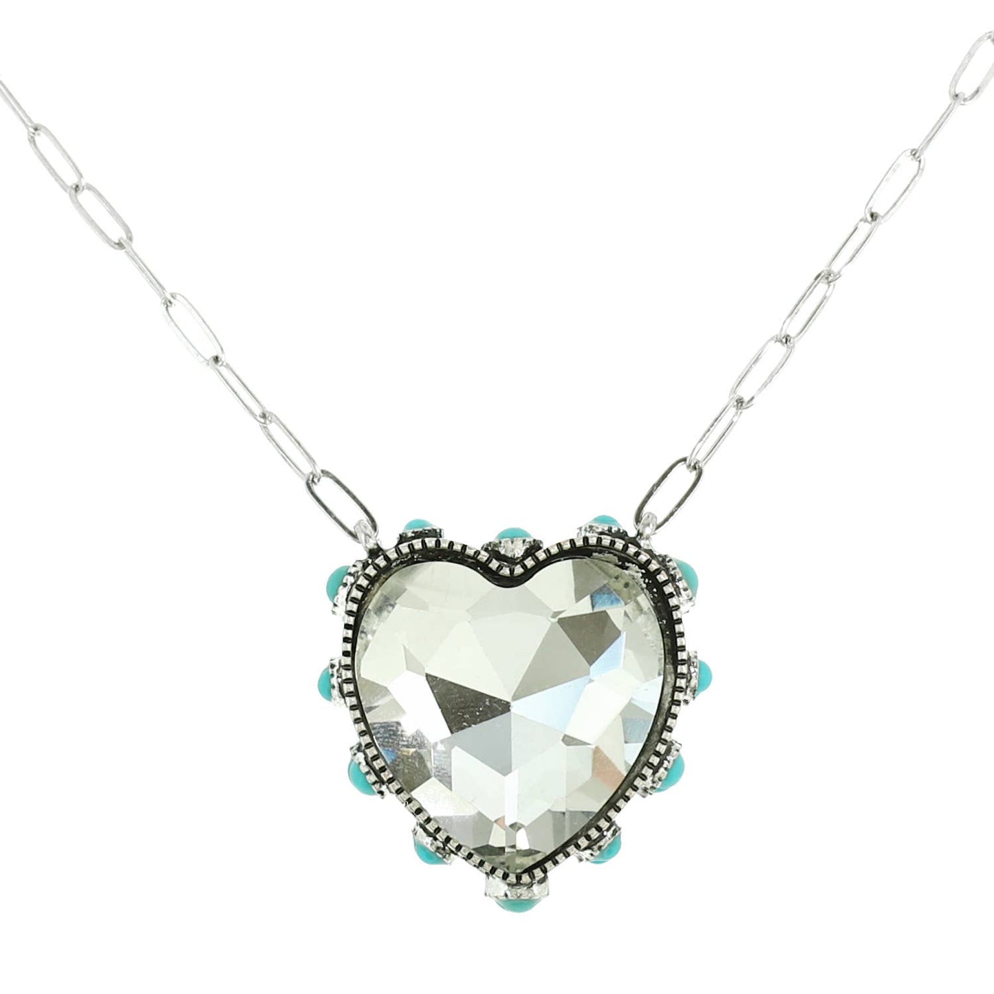 Sophia collection Western Heart Shaped Gemstone Turquoise Necklace