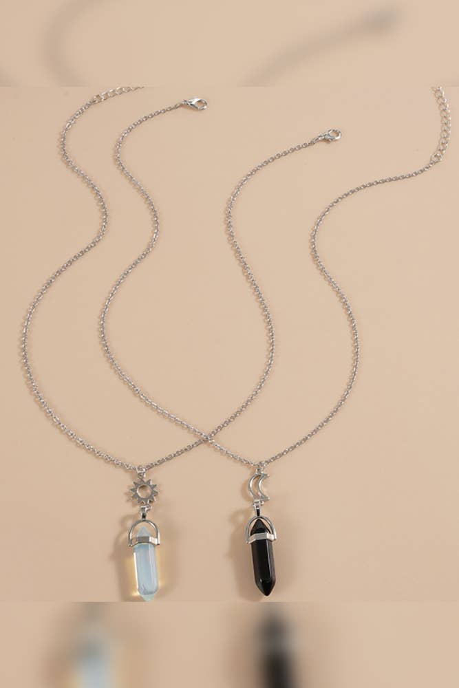Crystal Stone Couple Necklace