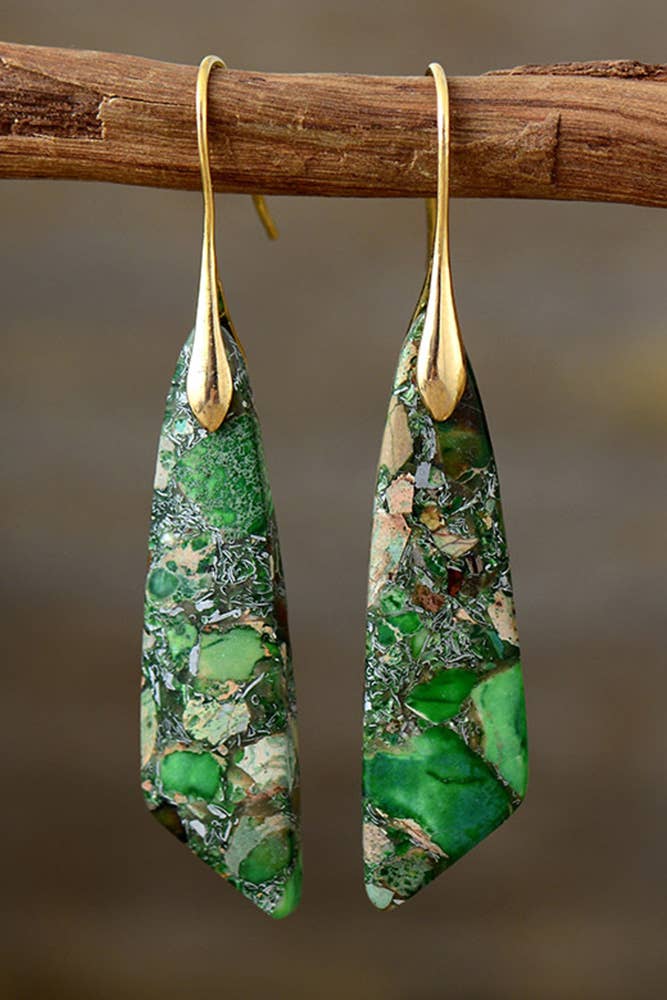 Boho Colorful Stone Shape Earrings