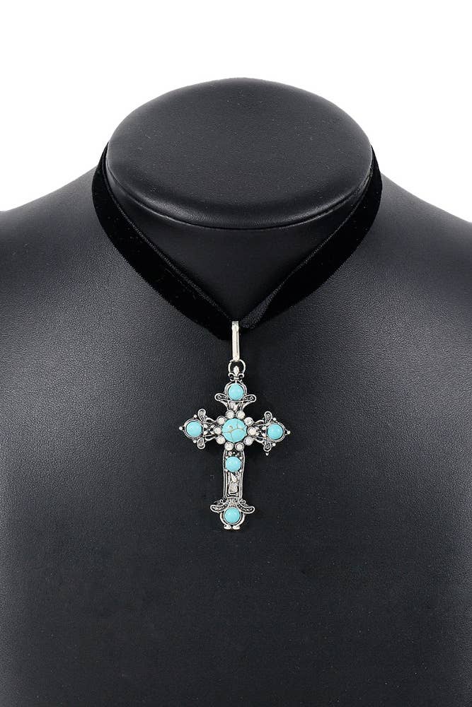 Turquoise Cross Earrings