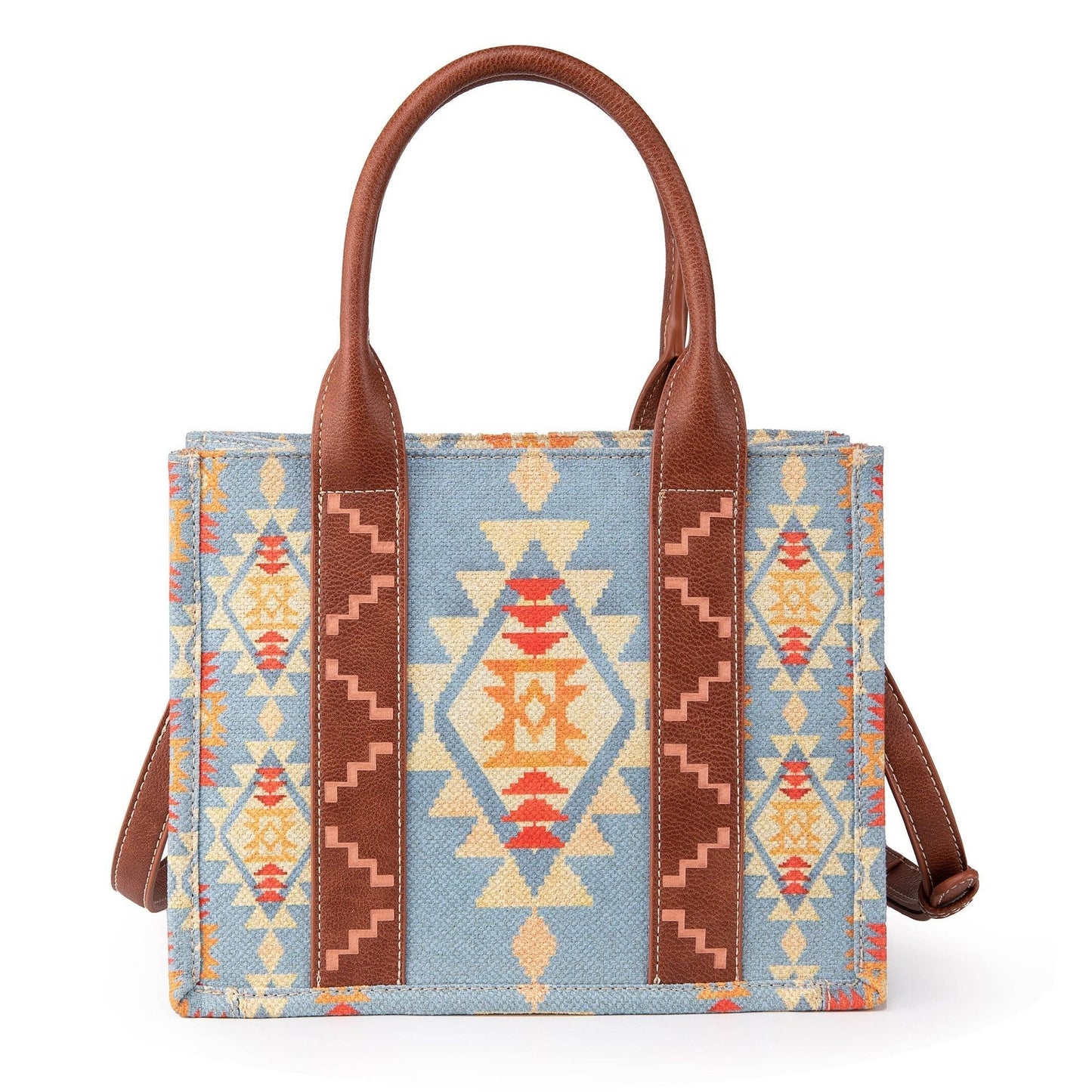WG2202-8120S Wrangler Southwestern Print Small Canvas Tote/Crossbody