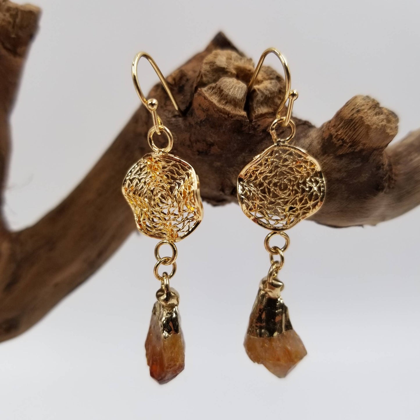 Dream Catching Natural Crystal Earrings
