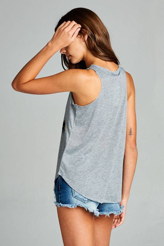 Free Spirit Print Graphic Tanktops