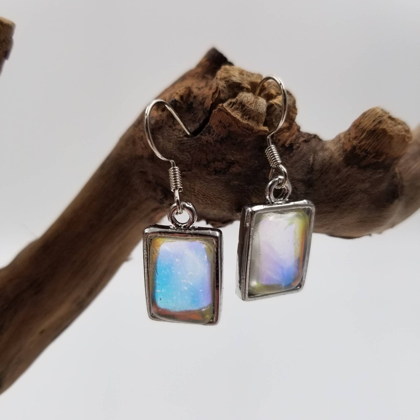 Simple Moonstone Square Earrings