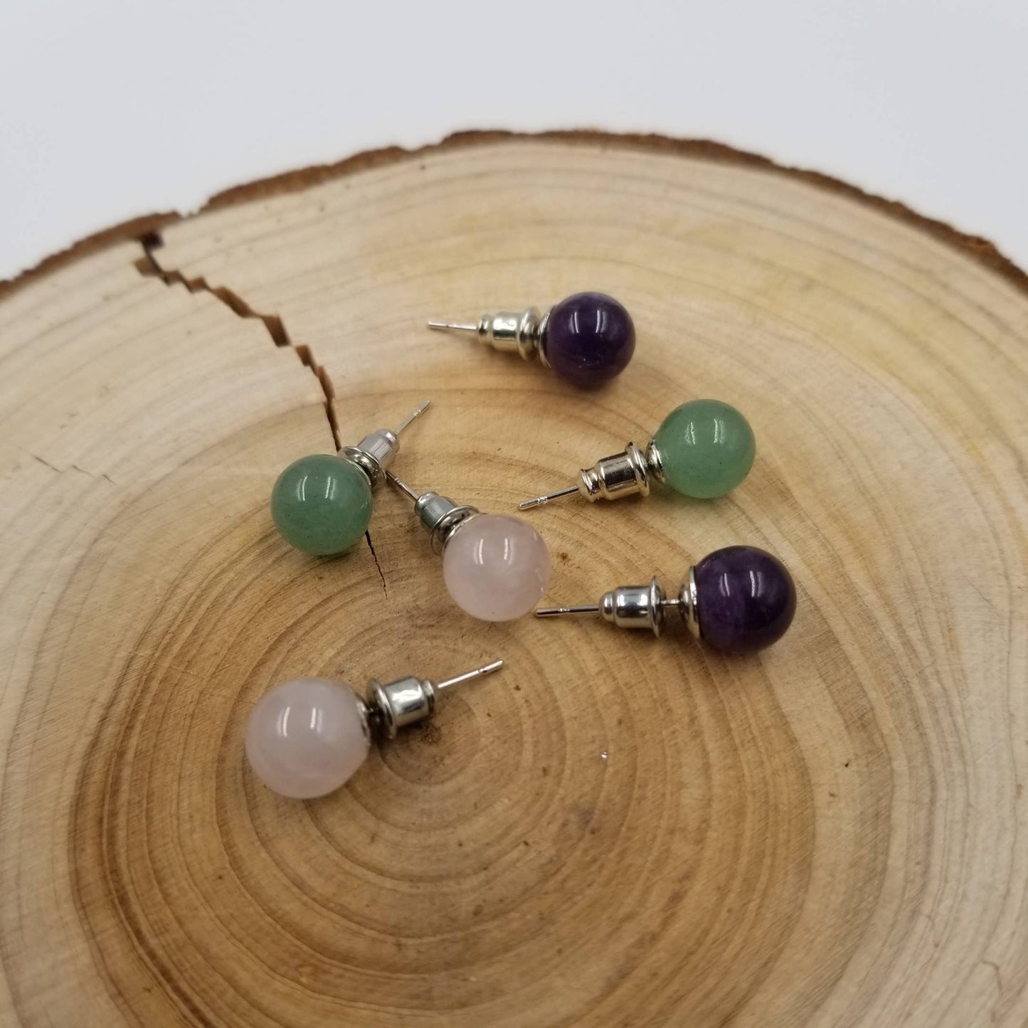 Natural Stone Beads Stud