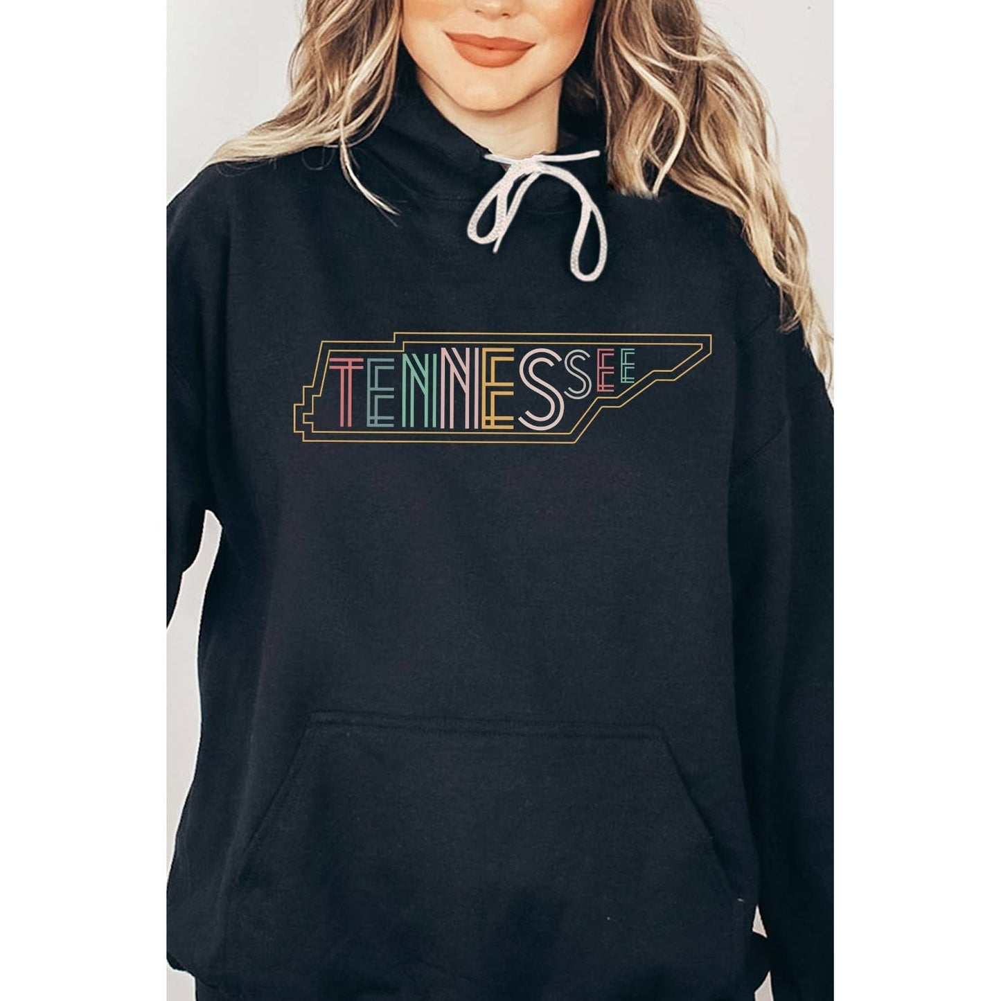 SOUTH DAKOTA Neon State Shape Graphic Hoodies