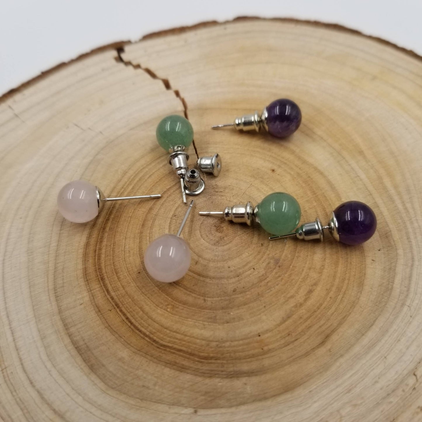 Natural Stone Beads Stud