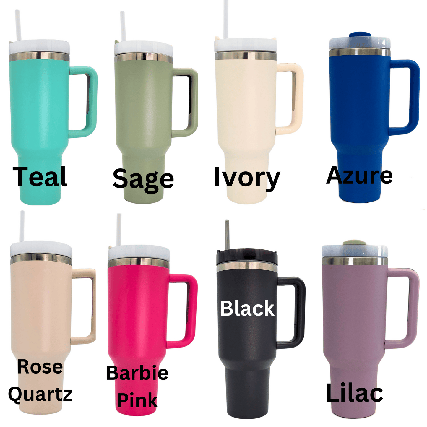 40 Oz. Custom Saying Handled Tumbler With Straw "Raising my Husband is exhausting"