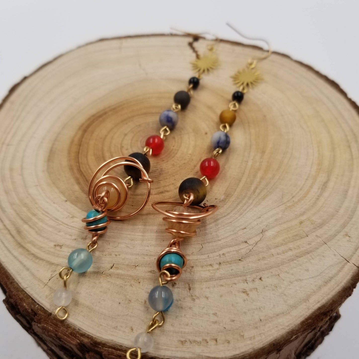Cosmic Galaxy Natural Stone Earrings
