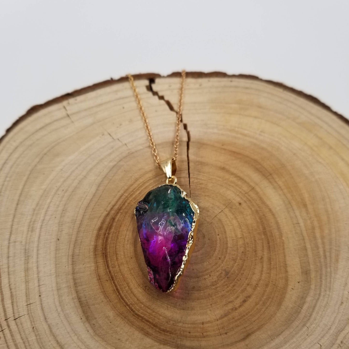Natural Colored Crystal Necklace