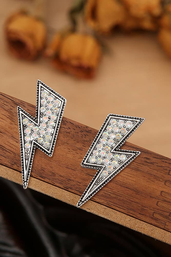 Rhinestone Lightening Earrings