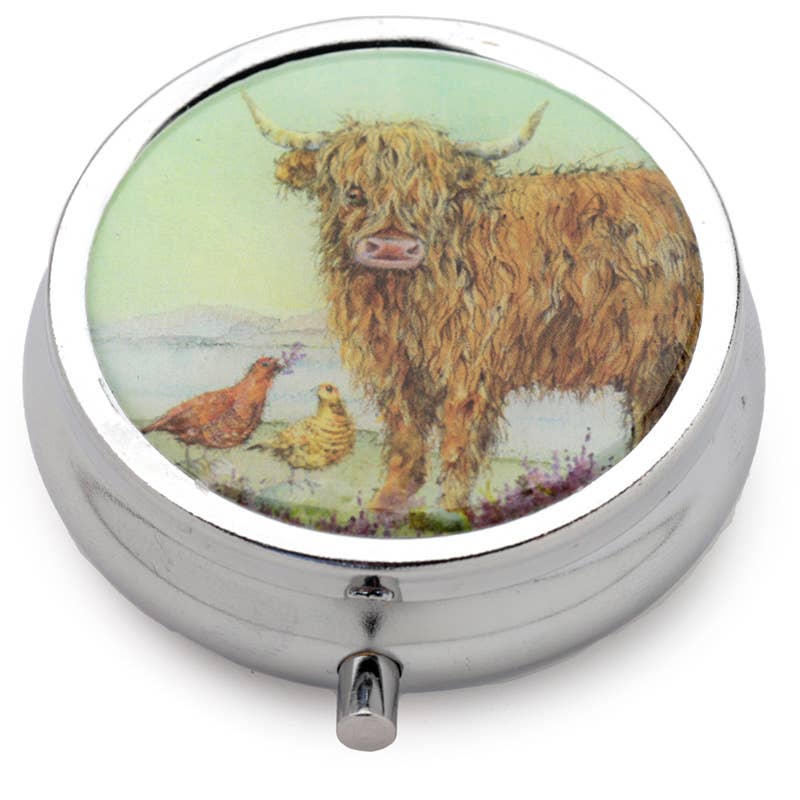 Jan Pashley Highland Coo Cow Pill Box