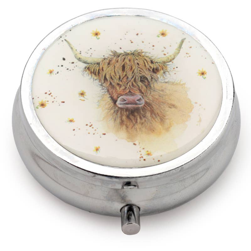 Jan Pashley Highland Coo Cow Pill Box
