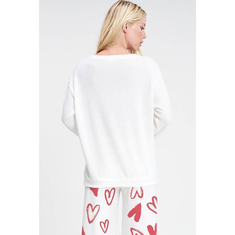 Heart all over soft brushed loungewear set