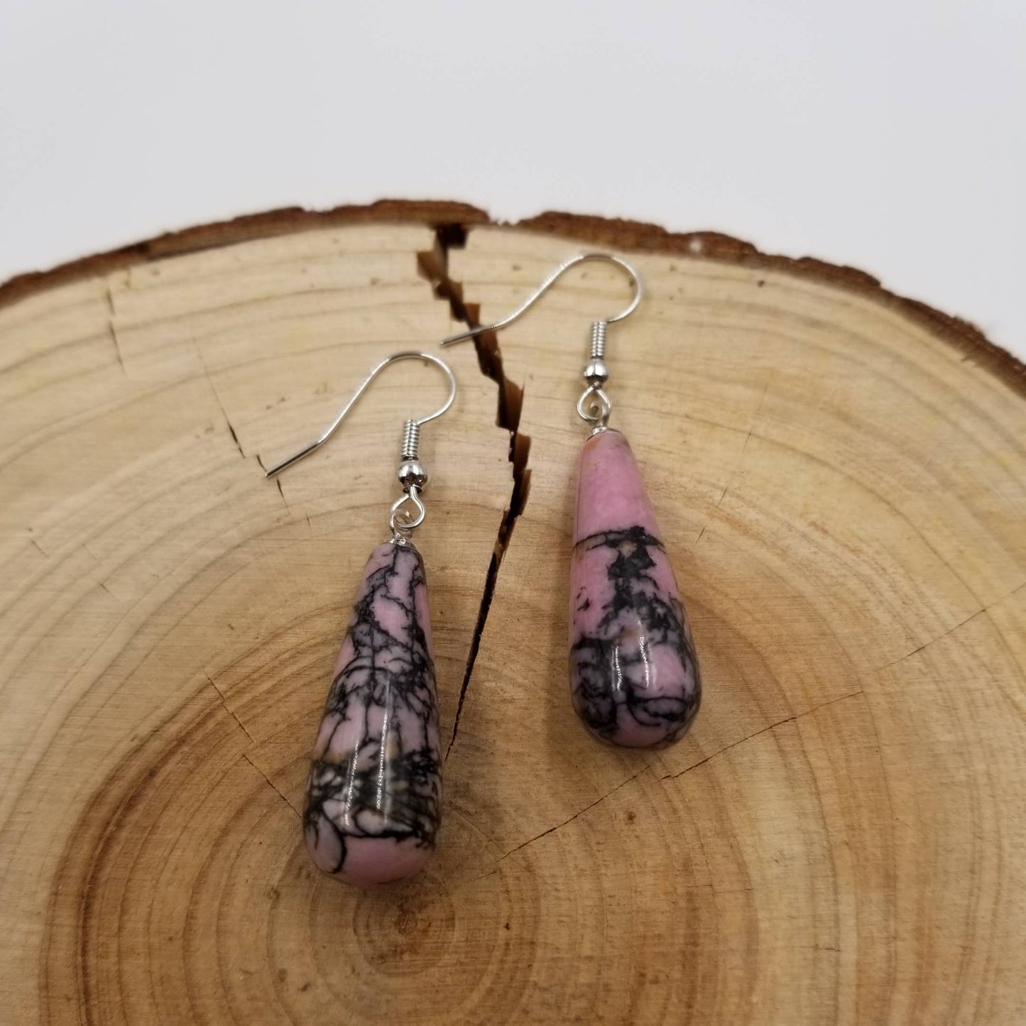 Natural Crystal Stone Water Drop Earrings
