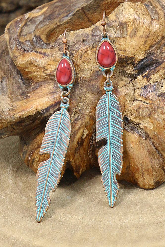 Turquoise Leaves Earrings