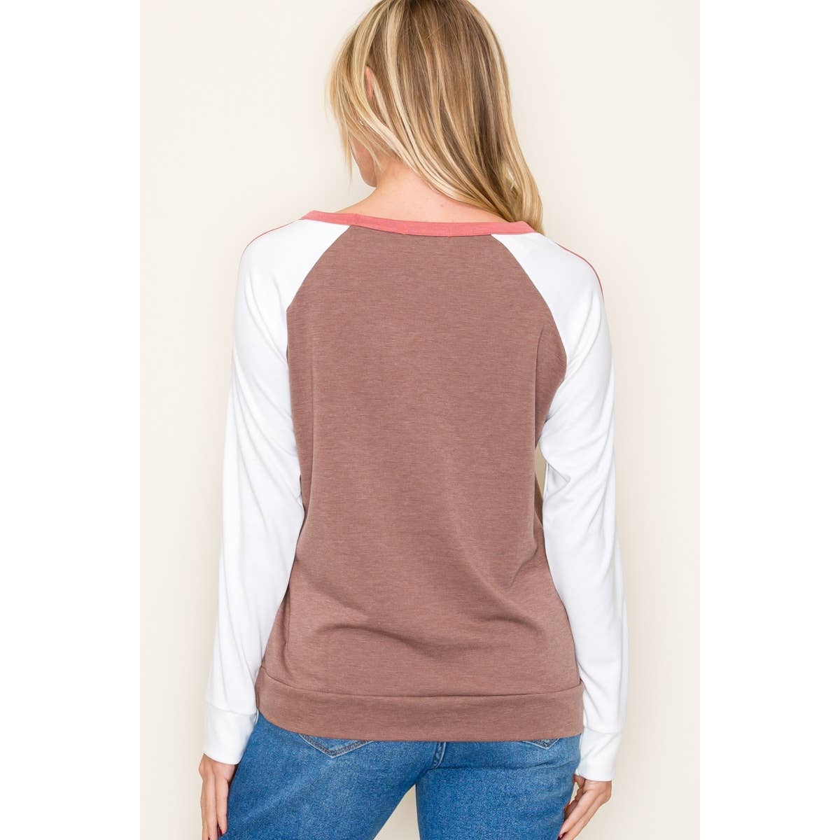 STACCATO ROUND NECK COLOR BLOCKED TOP