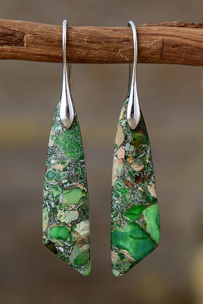 Boho Colorful Stone Shape Earrings