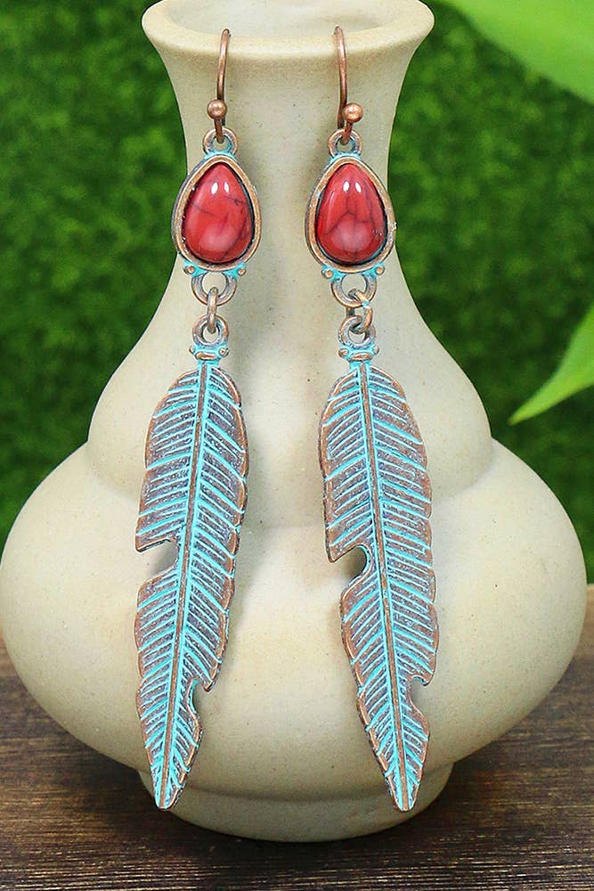 Turquoise Leaves Earrings