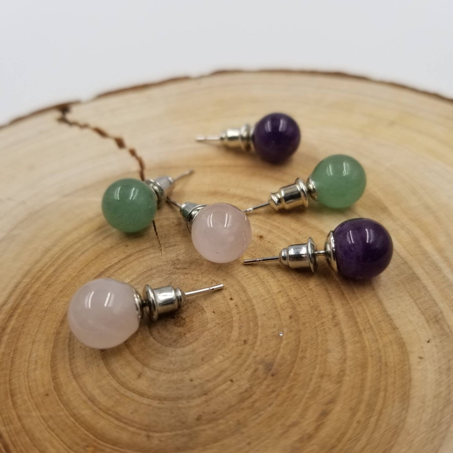 Natural Stone Beads Stud