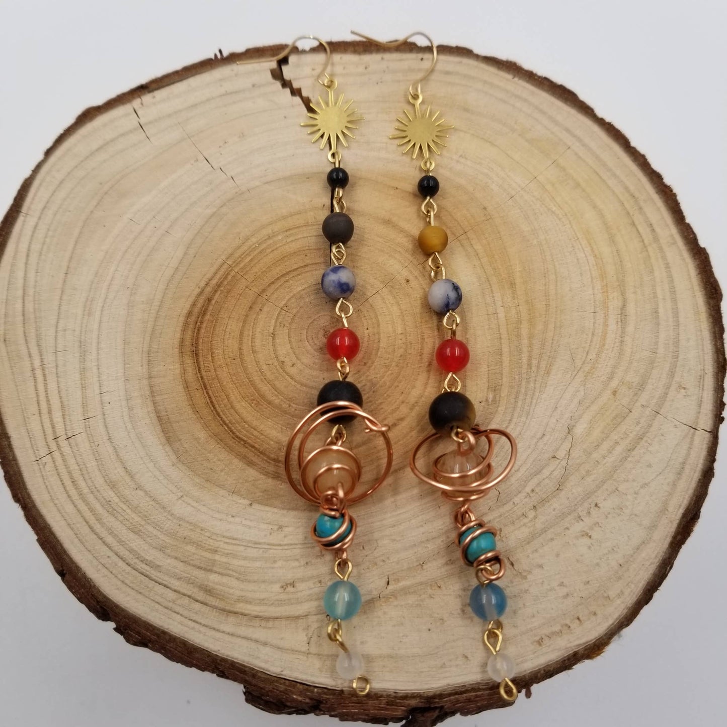 Cosmic Galaxy Natural Stone Earrings