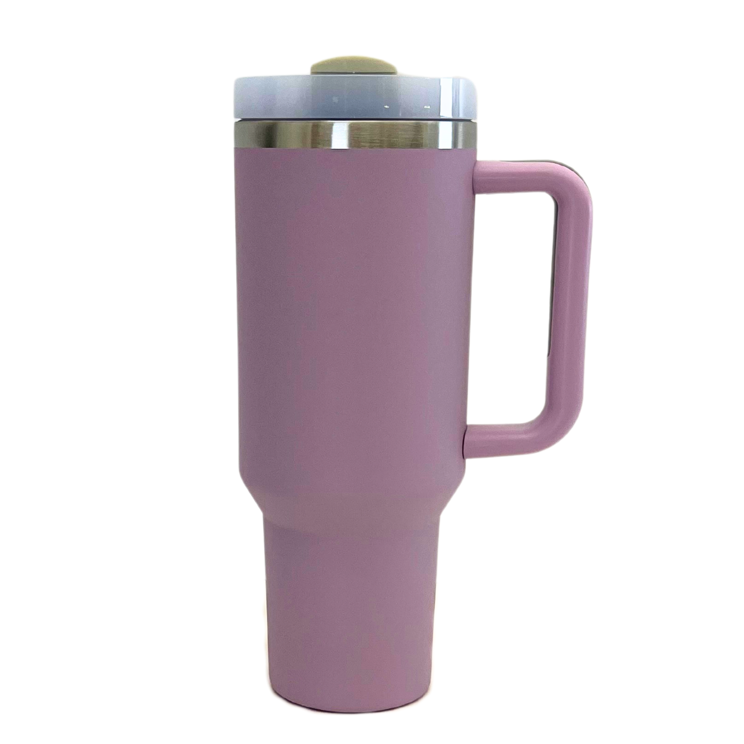 40 Oz. Custom Saying Handled Tumbler With Straw "Raising my Husband is exhausting"