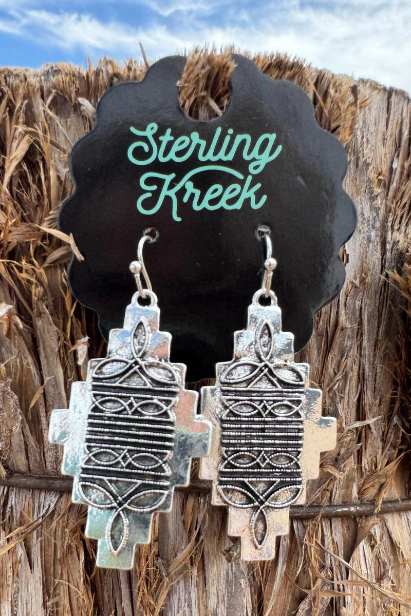 Sterling Kreek Stitched In Aztec Earrings