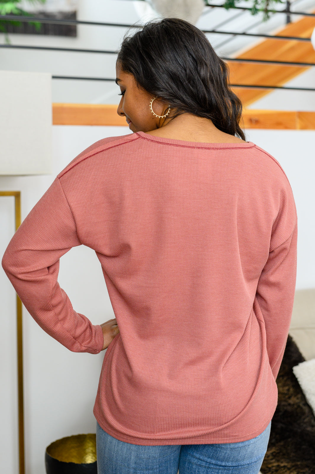 CLEARANCE Behind The Scenes Waffle Knit Top
