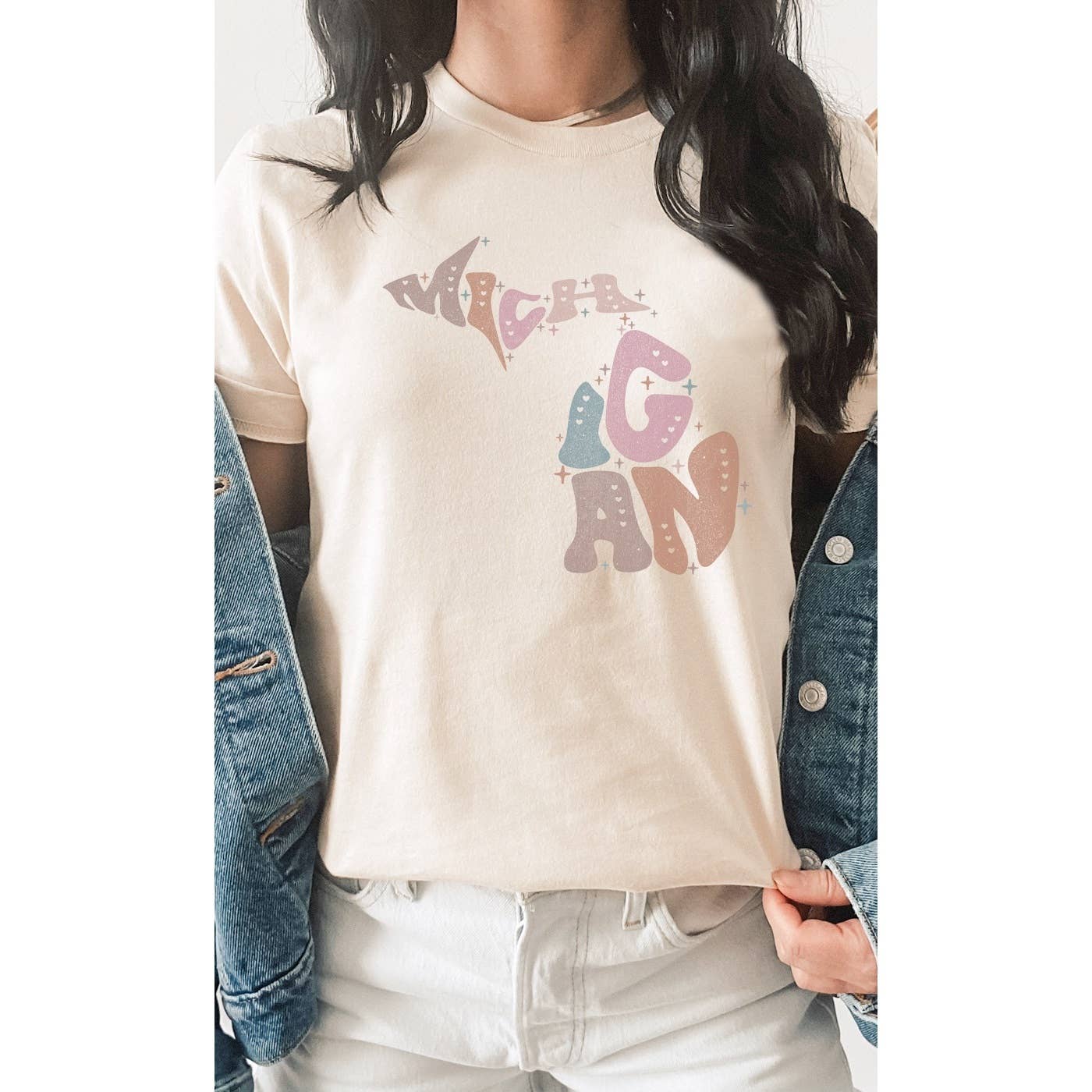 SOUTH DAKOTA Adorned, Bubble Letter, State Shape Graphic Tees