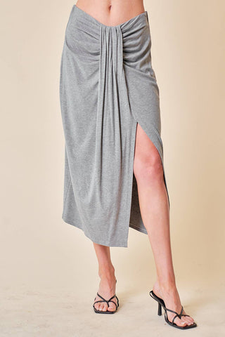 Ruched Detail Midi Skirt - 6385S