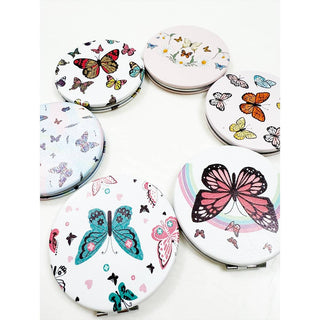 Butterfly Double Sided Circle Cosmetic Mirror