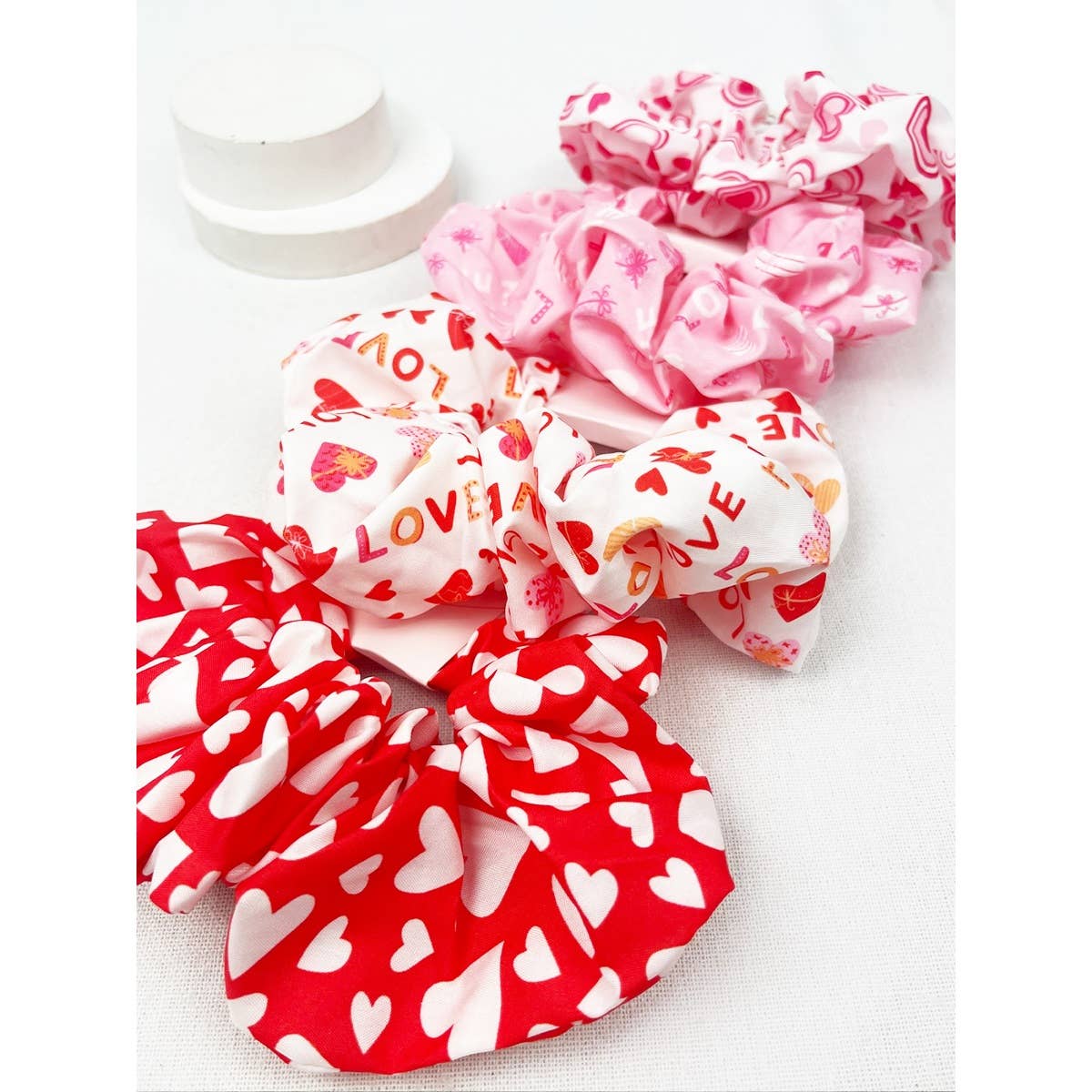 Mix Heart Pattern Jumbo Size Hair Scrunchies